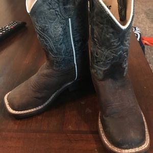 Old West Jama Toddler Brown/Blue Western Boots